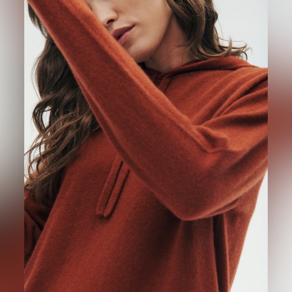 NWT NAADAM CASHMERE HOODIE RUST SIZE S